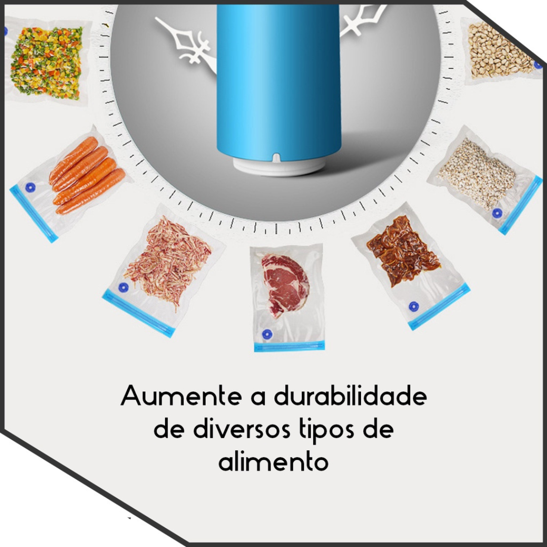 Seladora Embaladora Vácuo Recarregável Portátil Premium + 2 BRINDES