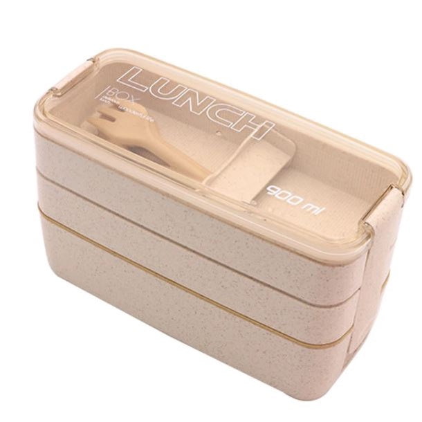 LUNCHBOX com 3 andares - 900ml + Garfo Colher de BRINDE