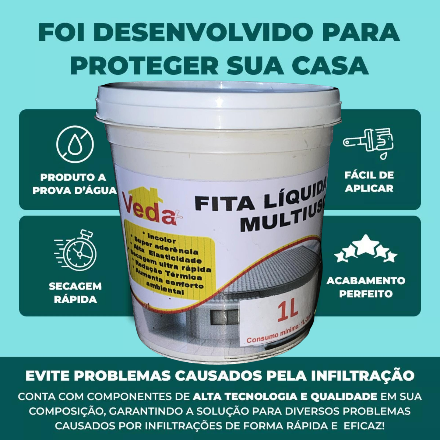 Selante VEDA TUDO de Isolamento para Vazamentos e Infiltrações