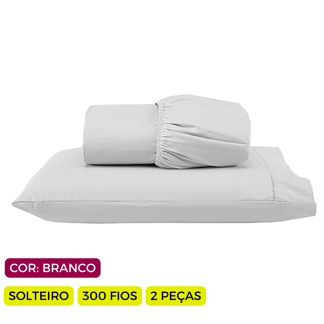 Jogo de Lençol Versatile Ponto Palito Simples 2 Peças Solteiro Micropercal