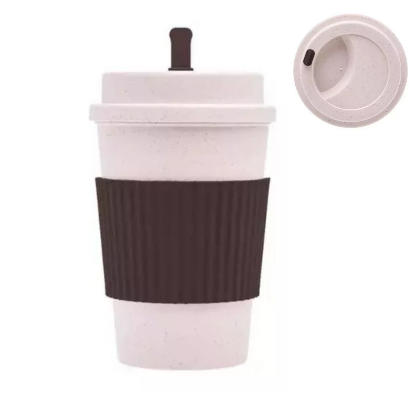 Copo Para Café/Chá Com Tampa e Mexedor 450ml Bambu