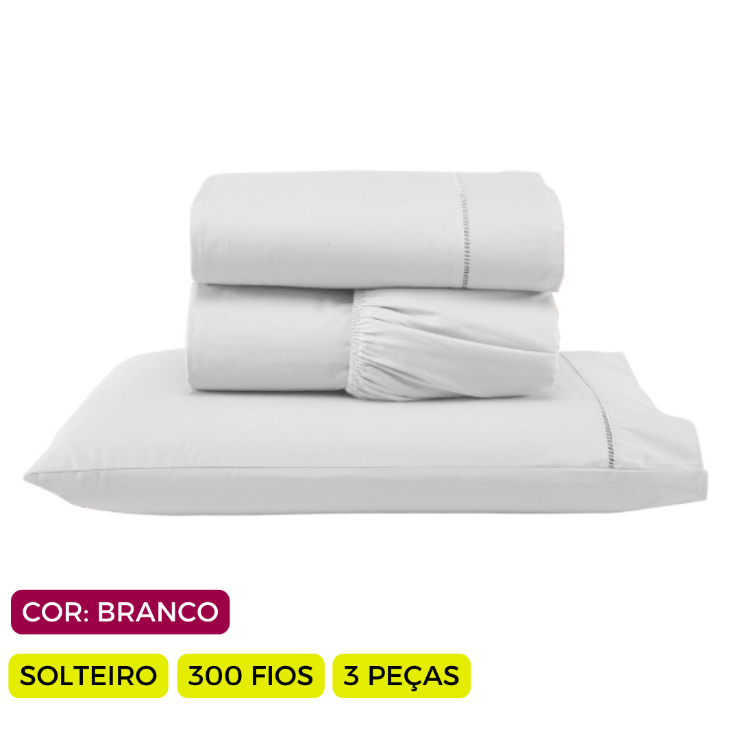 Jogo de Lençol Versatile Ponto Palito Completo 3 Peças Solteiro Micropercal