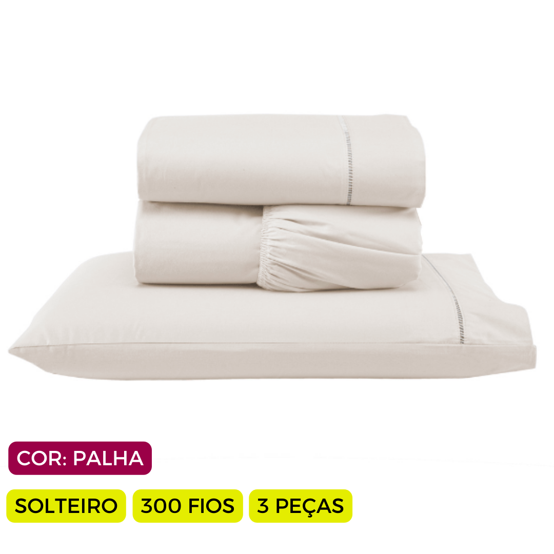 Jogo de Lençol Versatile Ponto Palito Completo 3 Peças Solteiro Micropercal