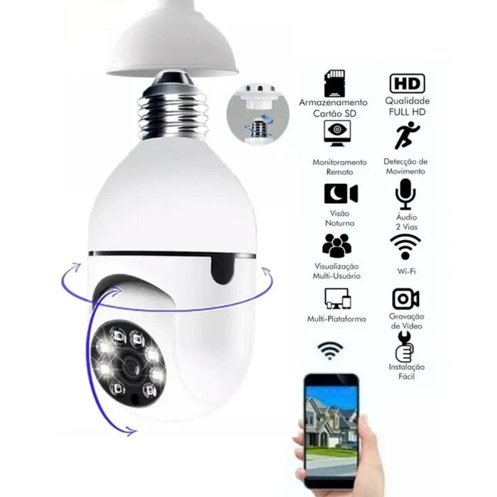 Câmera Giratória Wifi com Sensor de Movimento