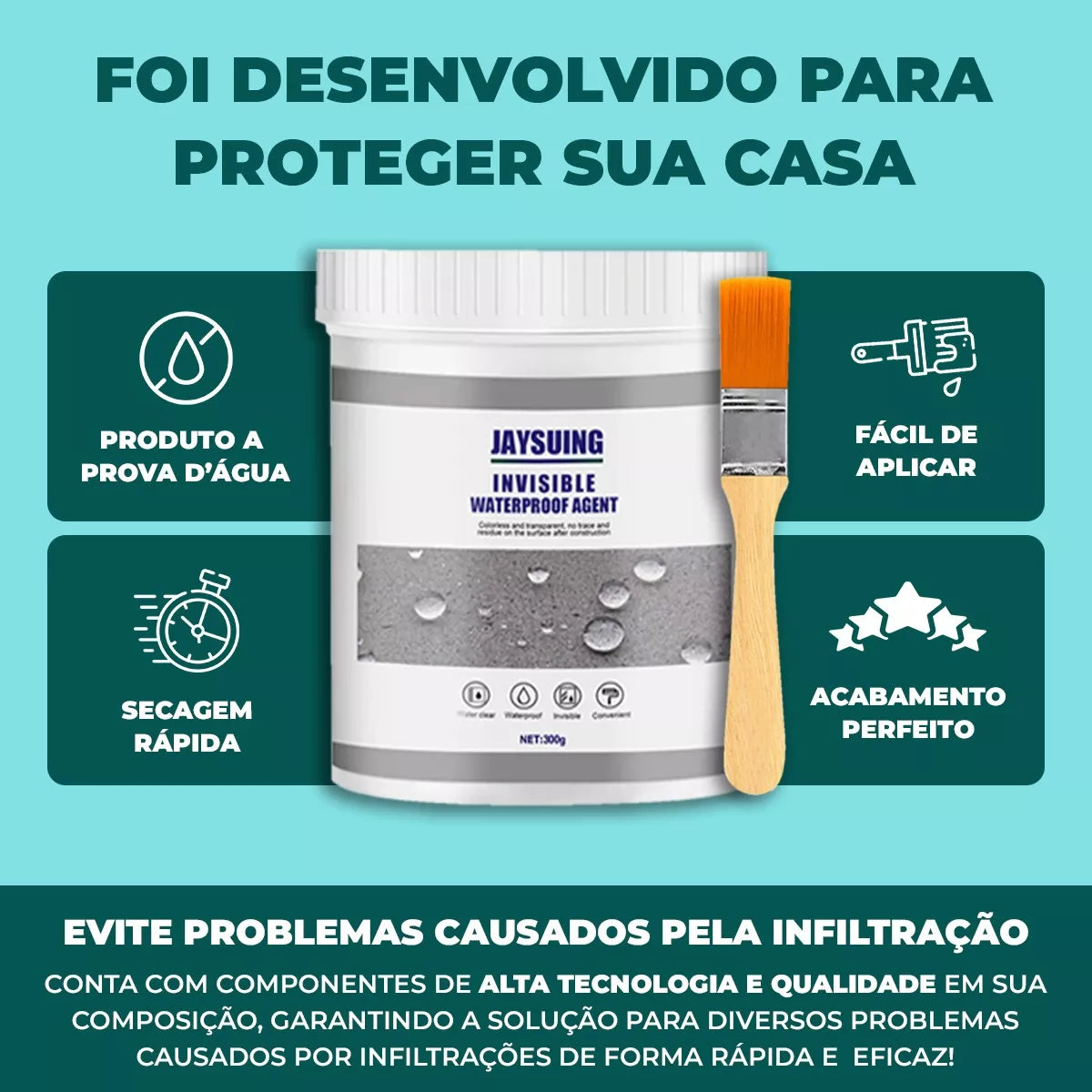 Selante de Isolamento para Vazamentos e Infiltrações + BRINDE Pincel
