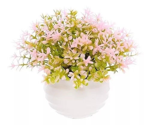 Kit com 4 Vasinhos Plantas + Brinde com 4 Flores Artificiais