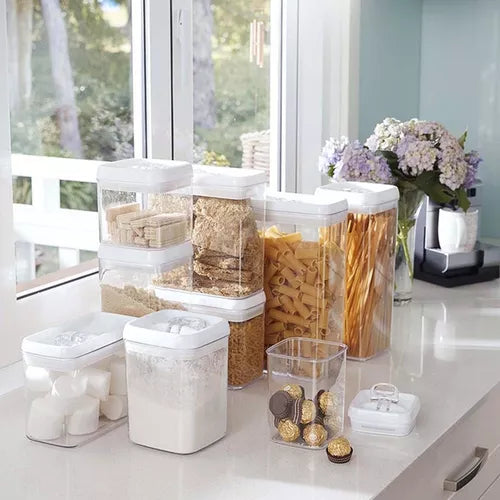 Kit 4 Potes Mantimento 1,1 Litros Hermetic C/ Tampa Trava
