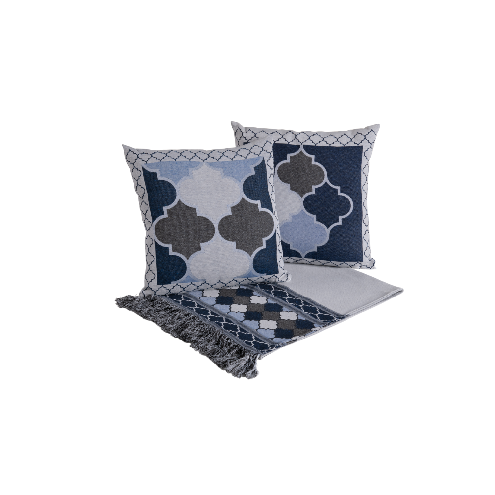 Kit Xale Para Sofá Com Franja Grécia 5 Peças 1,35m x 1,35m 60% Algodão / 40%