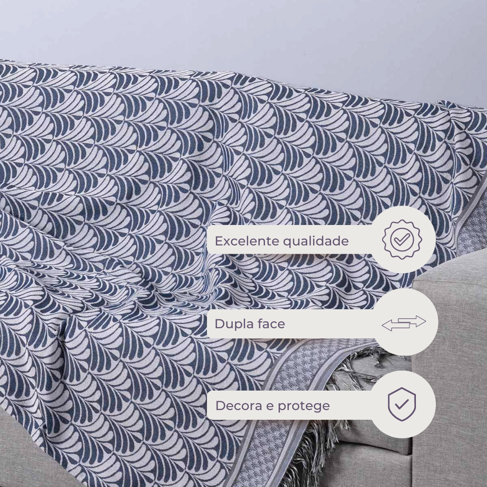 Manta Para Sofá Com Franja Luxor 1 Peça 2,10m x 1,35m 60% Algodão / 40% Poliéster Tecido Jacquard