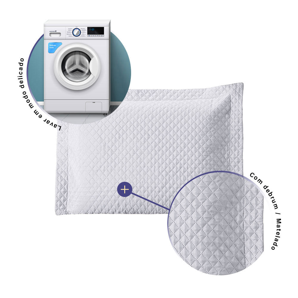 Porta Travesseiro Avulso 70cm x 50cm 1 Peça Prime Ultrassônico 100% Poliéster