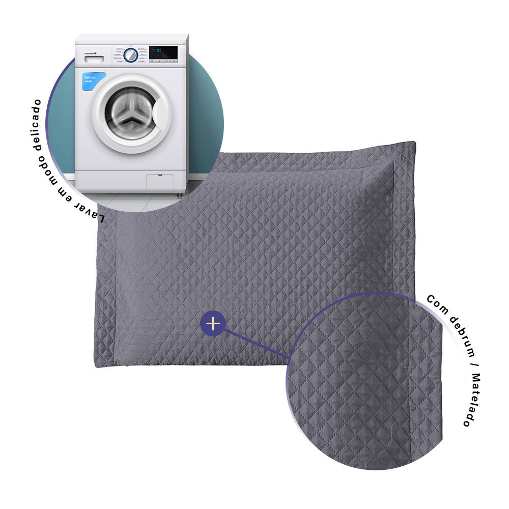Porta Travesseiro Avulso 70cm x 50cm 1 Peça Prime Ultrassônico 100% Poliéster