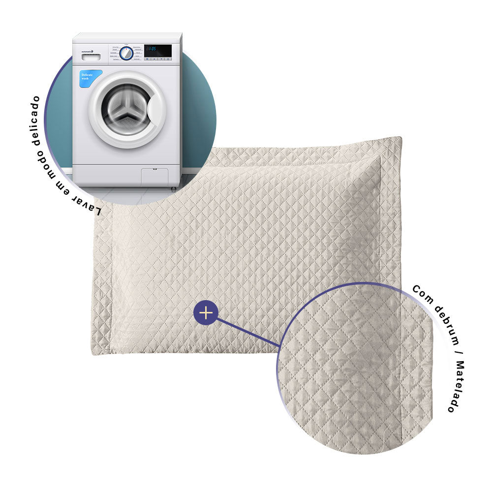 Porta Travesseiro Avulso 70cm x 50cm 1 Peça Prime Ultrassônico 100% Poliéster