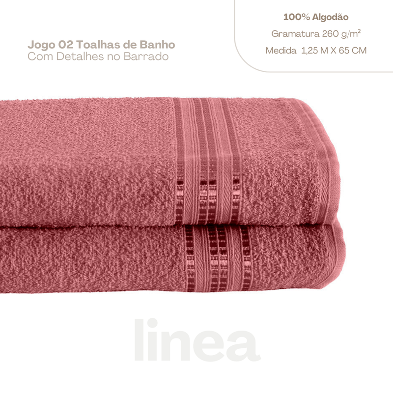Kit 02 toalhas de banho linea Rosa Pitaia