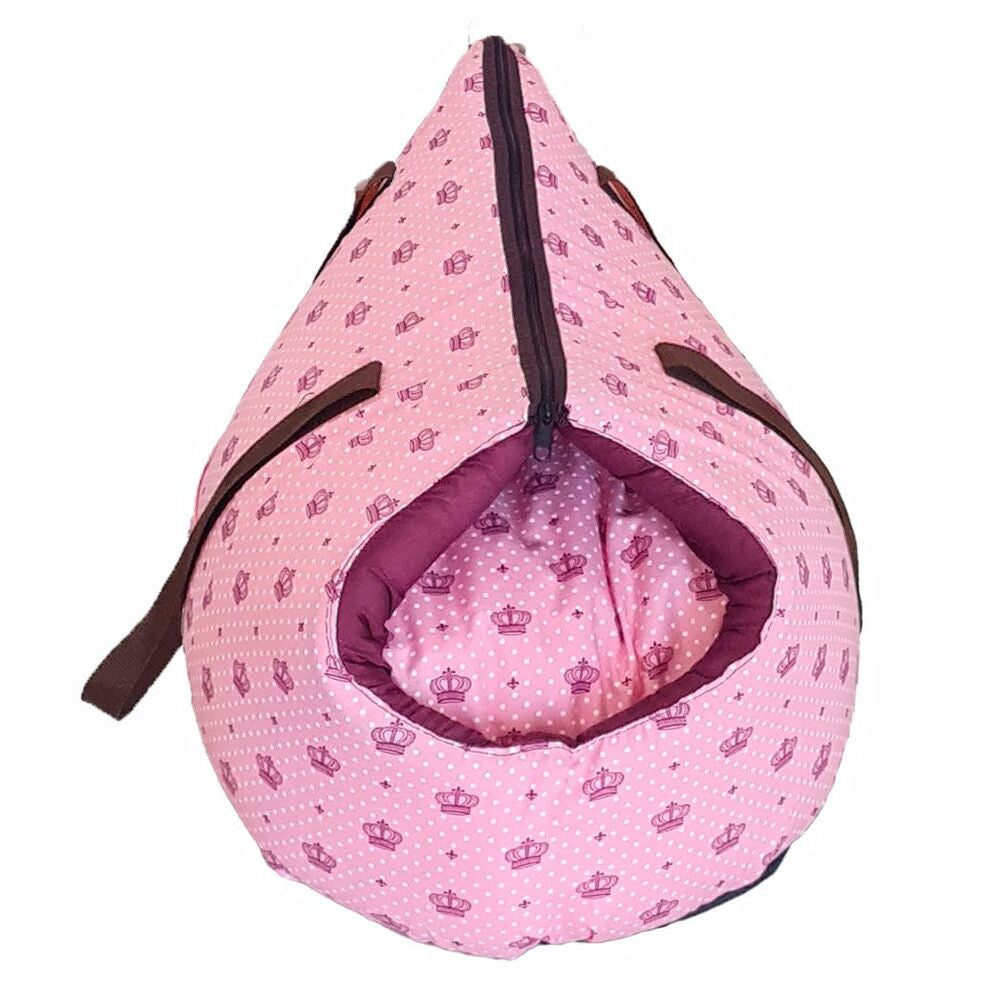Bolsa Pet Amora 2 em 1 Impermeavel Top Realeza Rosa