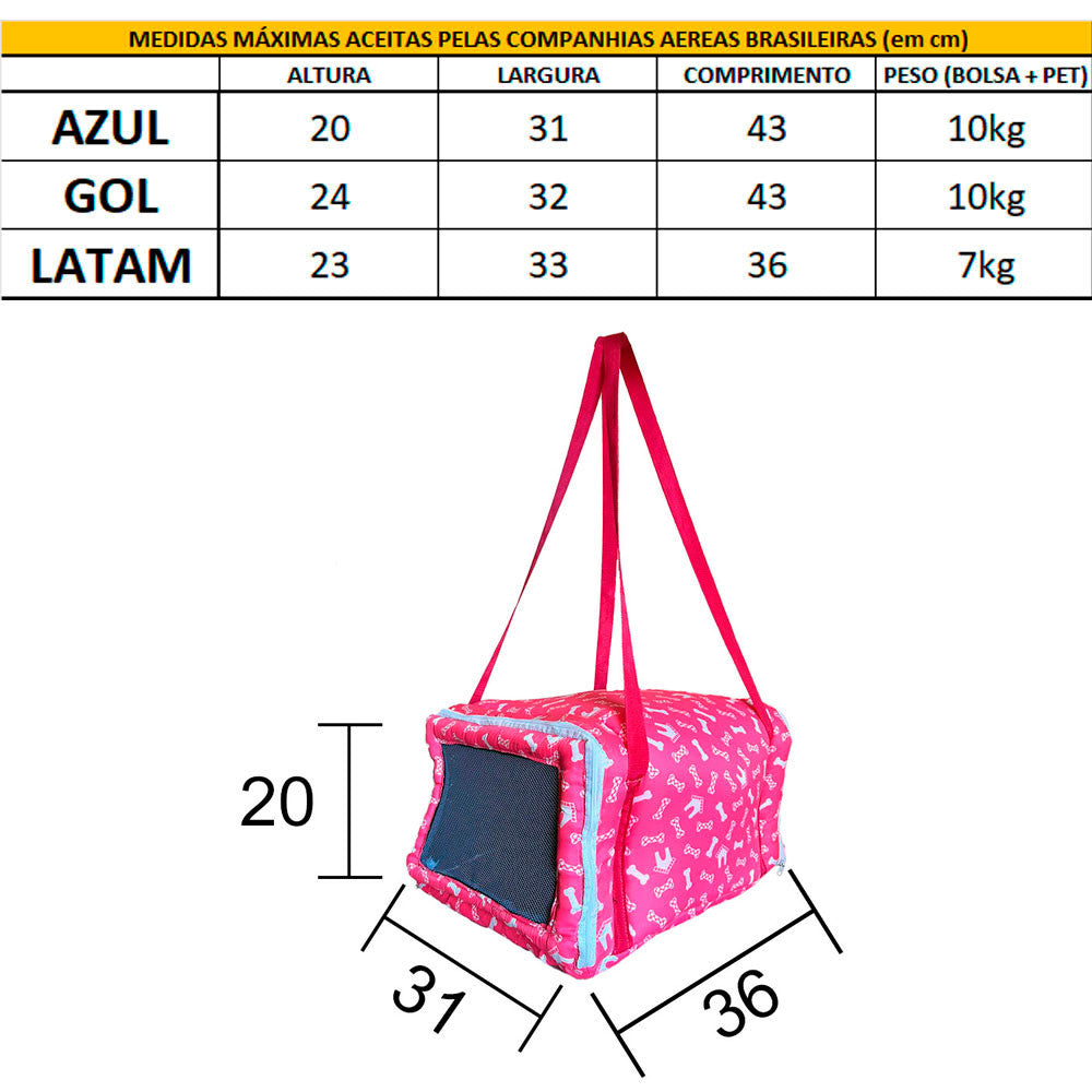 Bolsa Pet Simon Impermeavel Pink