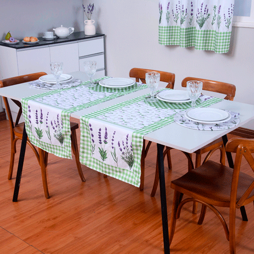 Caminho de Mesa Estampado Allegra 1 Peça 1,25m x 43cm 100% Poliéster - Lavanda