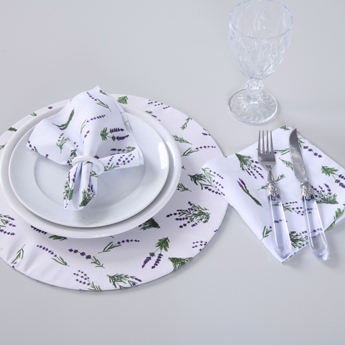 Kit 2 Guardanapos de Tecido Estampado Allegra 2 Peças 35cm x 35cm 100% Poliést