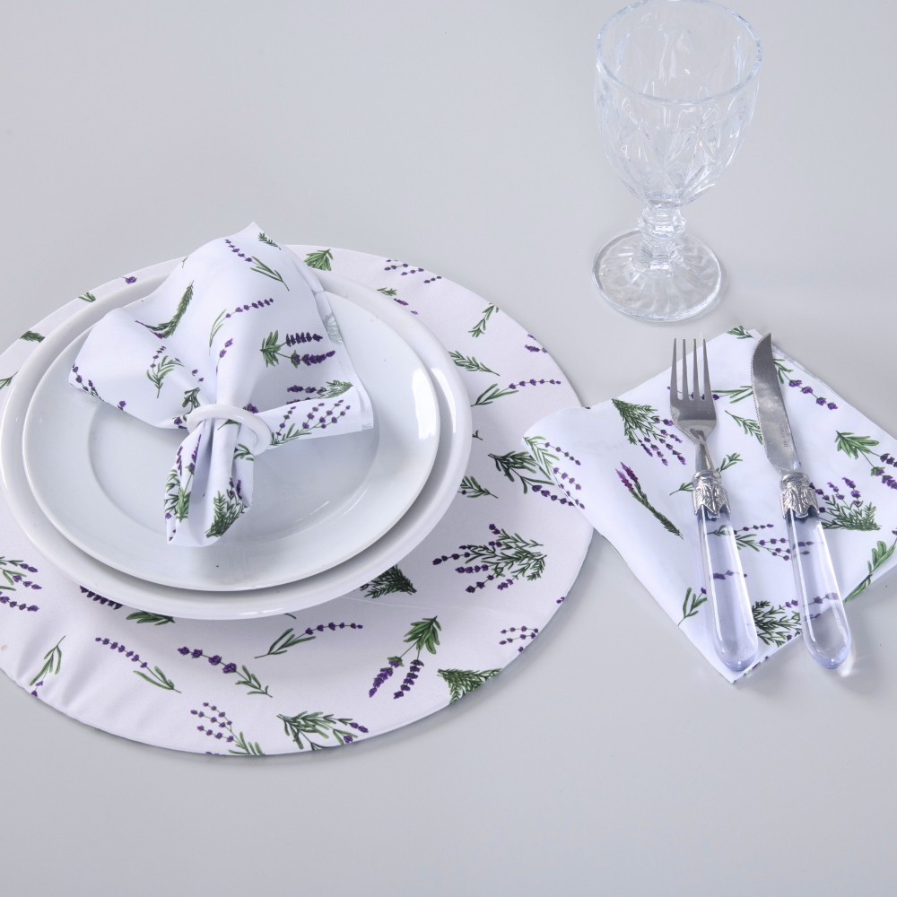 Kit 2 Guardanapos de Tecido Estampado Allegra 2 Peças 35cm x 35cm 100% Poliést