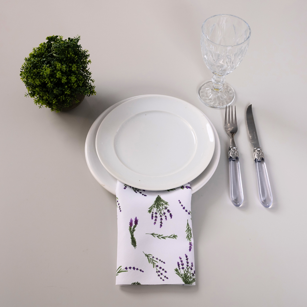 Kit 2 Guardanapos de Tecido Estampado Allegra 2 Peças 35cm x 35cm 100% Poliést