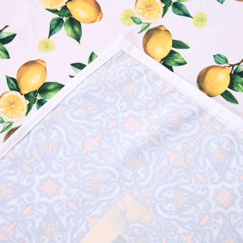 Toalha de Mesa Estampada Allegra 1 Peça 6 Lugares 100% Poliéster - Limão (VED