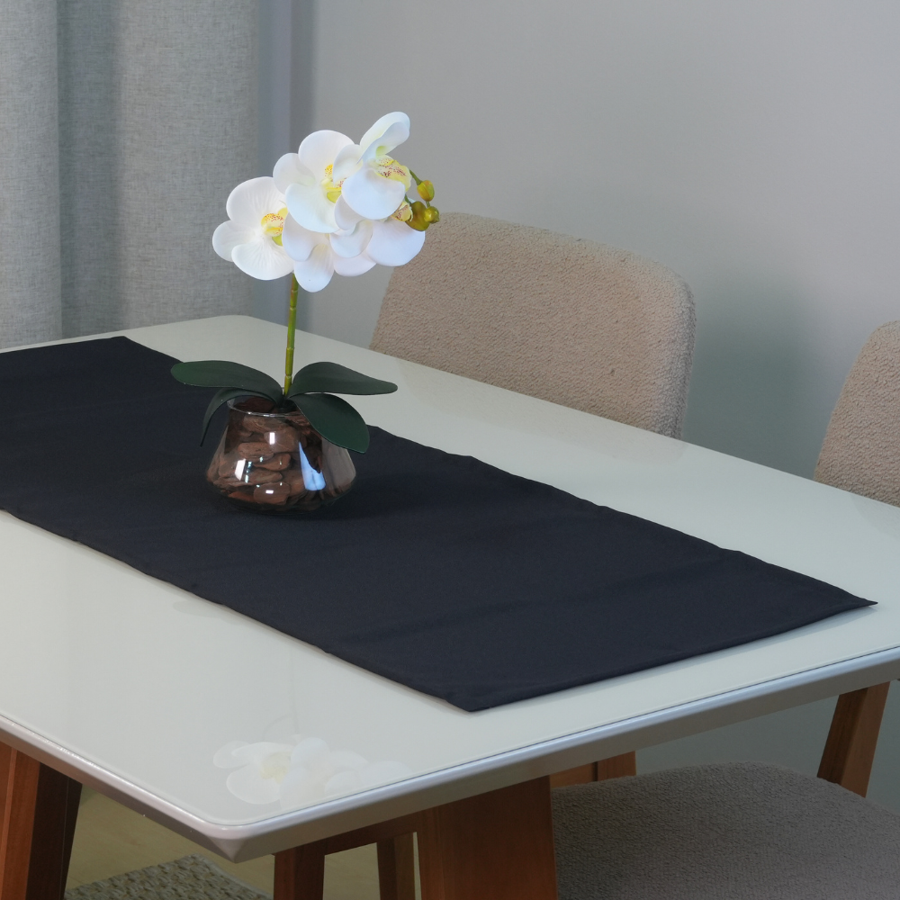 Caminho Trilho de Mesa Basic 1 Peça 1,30m x 40cm 100% Poliéster Tecido Oxford