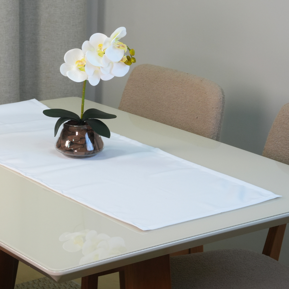 Caminho Trilho de Mesa Basic 1 Peça 1,30m x 40cm 100% Poliéster Tecido Oxford