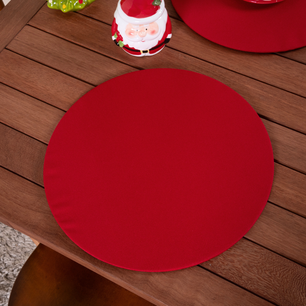 Sousplat Capa e Base MDF Basic Liso 35cm diâmetro 100% Poliéster Tecido Oxford