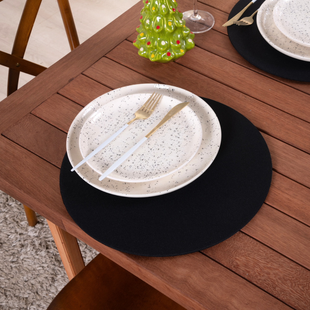 Sousplat Capa e Base MDF Basic Liso 35cm diâmetro 100% Poliéster Tecido Oxford