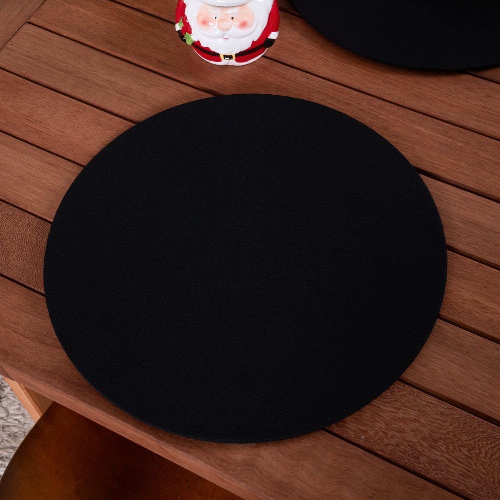 Sousplat Capa e Base MDF Basic Liso 35cm diâmetro 100% Poliéster Tecido Oxford