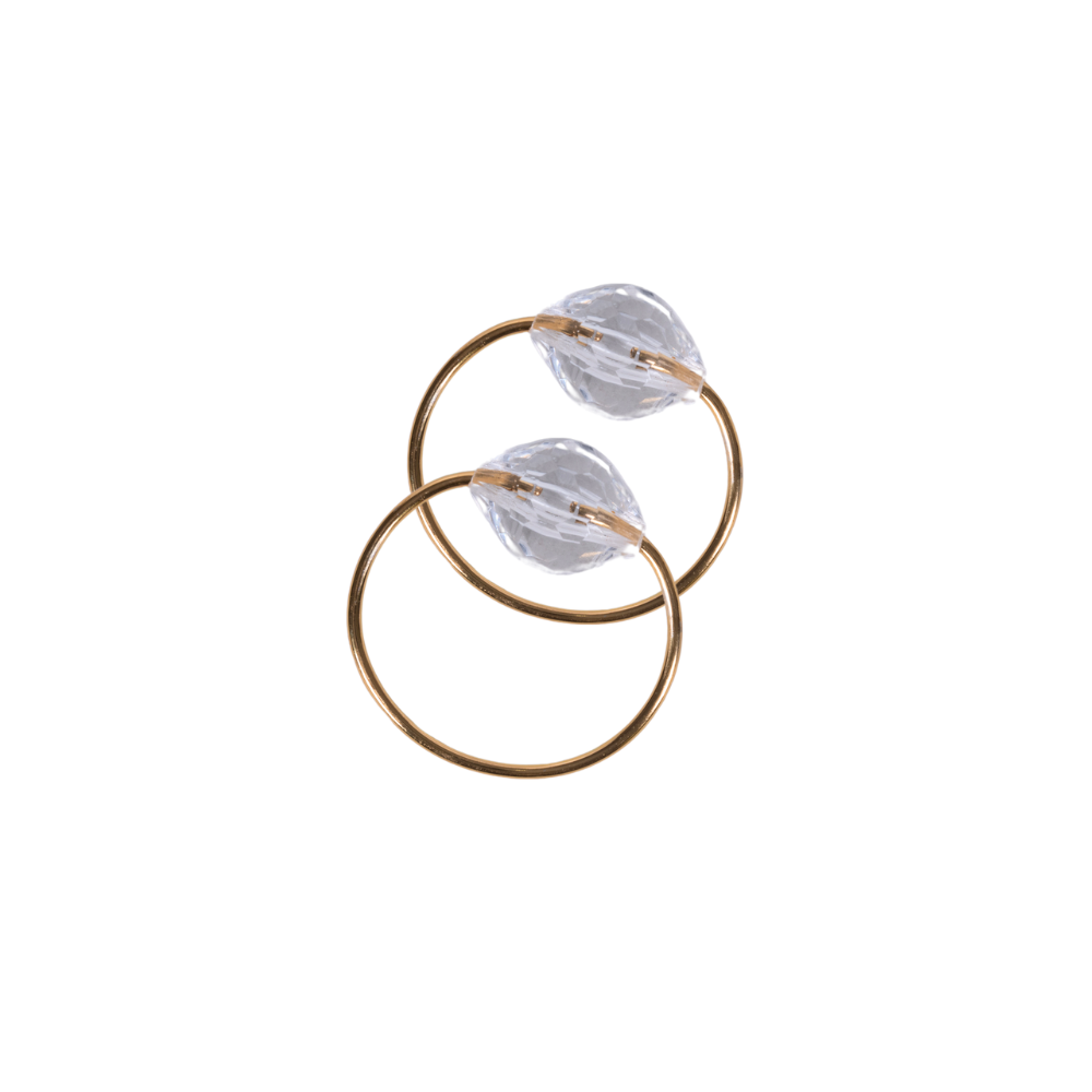 Kit 2 Anéis Para Guardanapos Cristalino 4cm x 3cm Argola Metal - Dourado (VED52