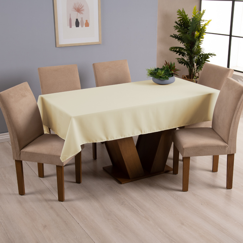 Toalha de Mesa Basic 1 Peça 3,00m x 1,40m 10 Lugares 100% Poliéster Tecido Oxf