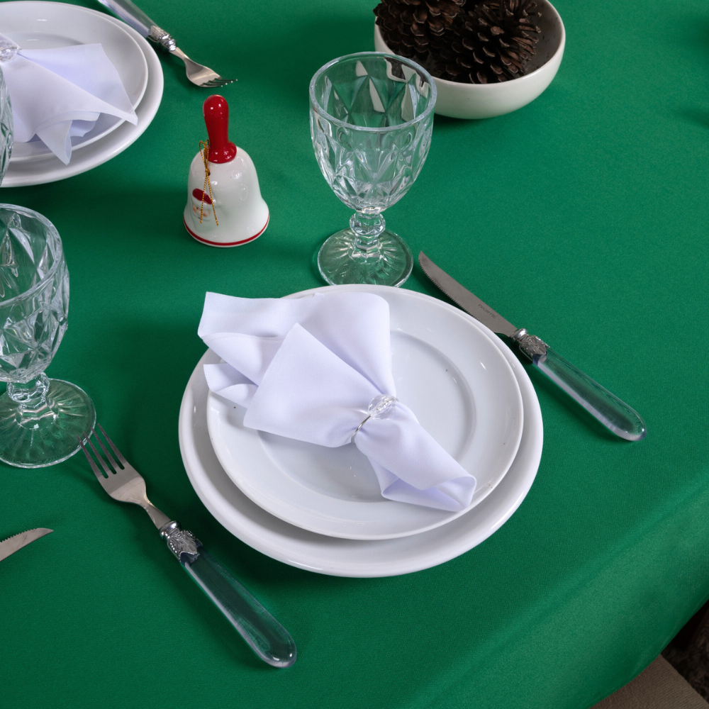 Toalha de Mesa Basic 1 Peça 3,00m x 1,40m 10 Lugares 100% Poliéster Tecido Oxf