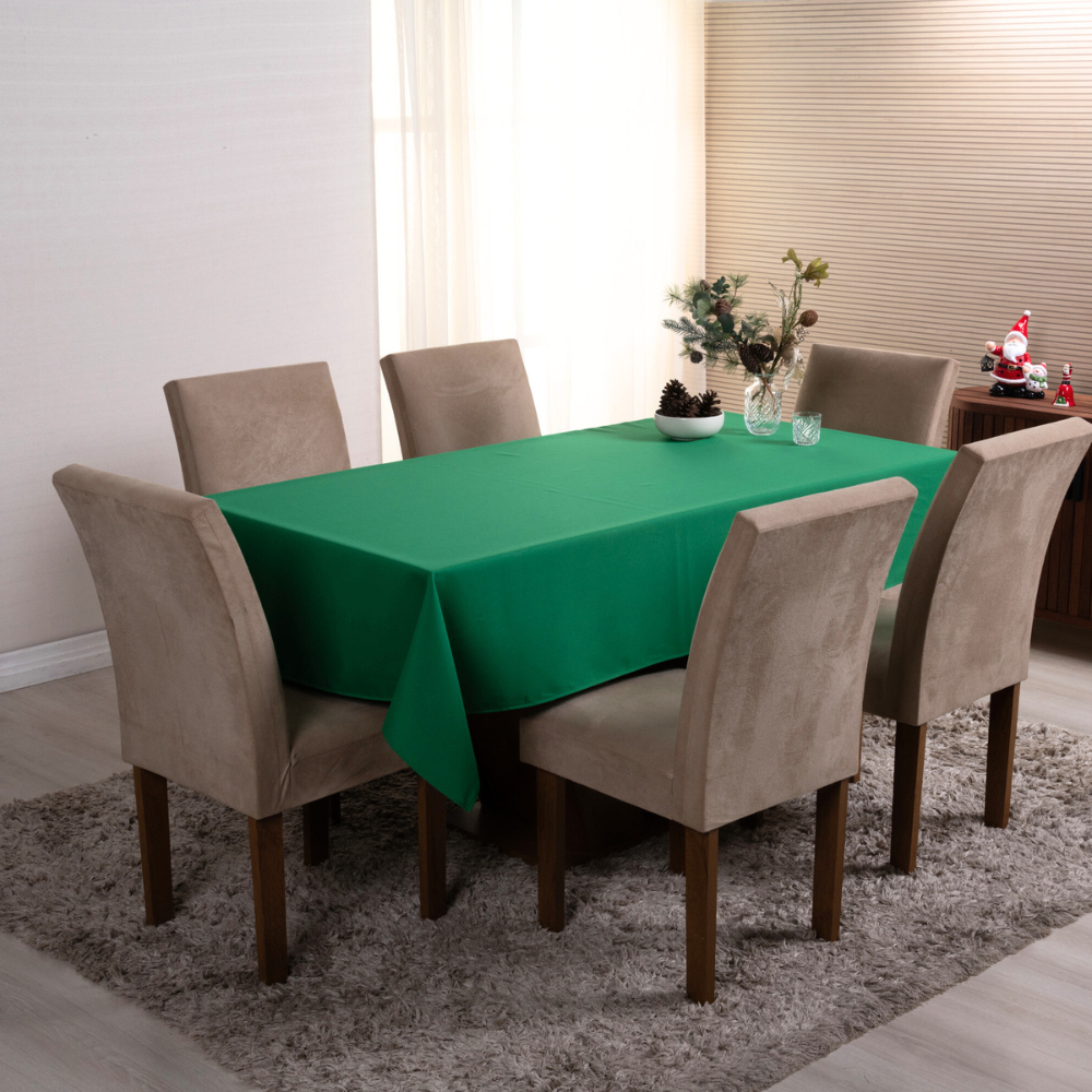 Toalha de Mesa Basic 1 Peça 3,00m x 1,40m 10 Lugares 100% Poliéster Tecido Oxf