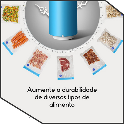 Seladora Embaladora Vácuo Recarregável Portátil Premium + 2 BRINDES