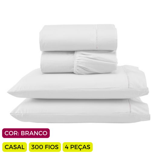 Jogo de Lençol Versatile Ponto Palito Completo 4 Peças Casal Micropercal