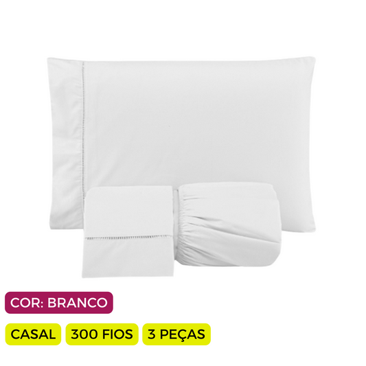 Jogo de Lençol Versatile Ponto Palito Simples 3 Peças Casal Micropercal
