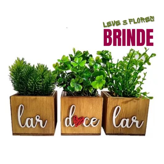 Kit com 3 Vasinhos + 3 Flores de Brinde