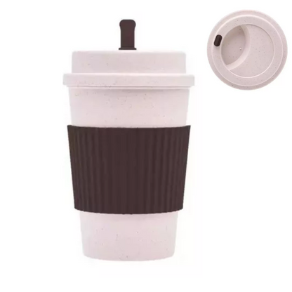 Copo Para Café/Chá Com Tampa e Mexedor 450ml Bambu