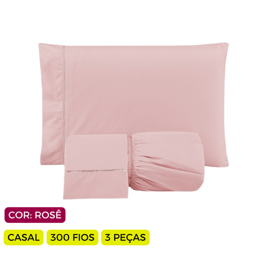 Jogo de Lençol Versatile Ponto Palito Simples 3 Peças Casal  Micropercal