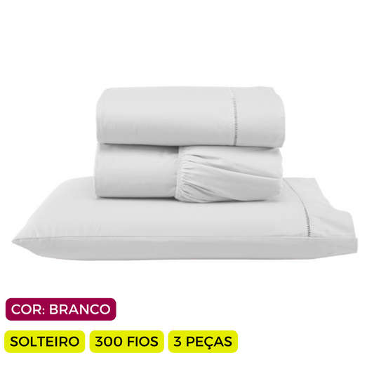 Jogo de Lençol Versatile Ponto Palito Completo 3 Peças Solteiro  Micropercal
