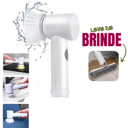 Super Escova Giratória Limpeza 3 em 1 + Brinde Esfregão Mini MOP