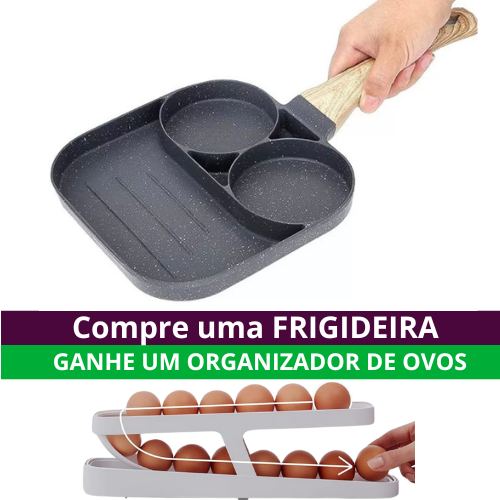 Frigideira Antiaderente Plus 3 em 1 + Brinde Esteira Automática de OVOS