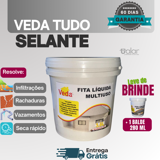 Selante VEDA TUDO de Isolamento para Vazamentos e Infiltrações