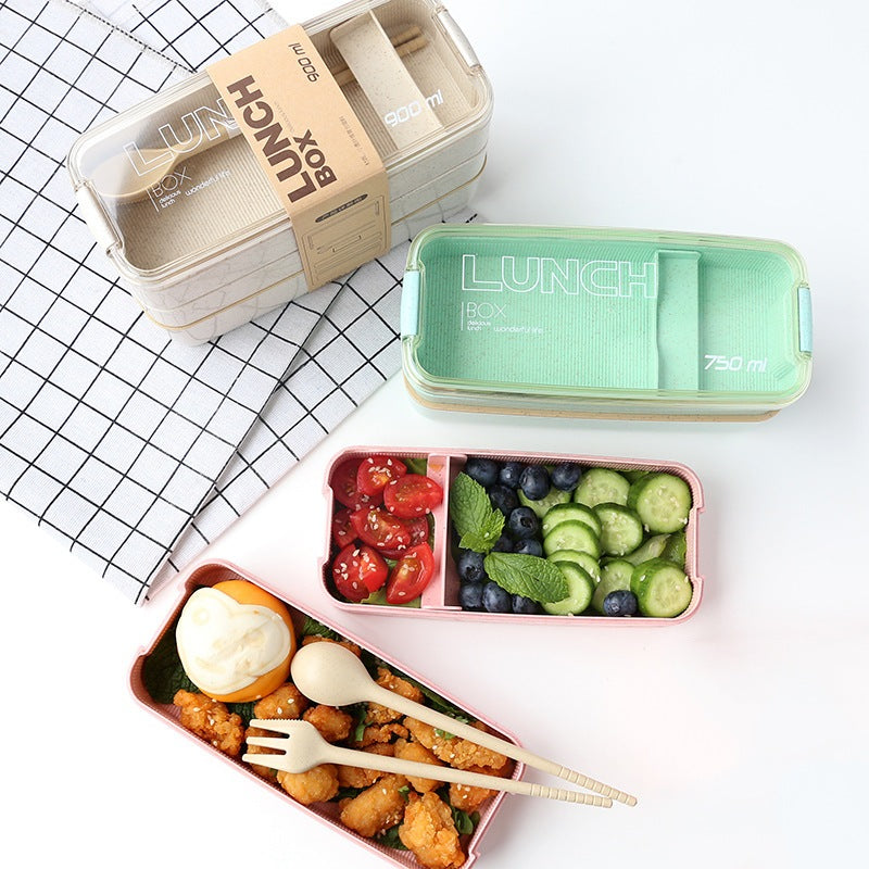 LUNCHBOX com 3 andares - 900ml + Garfo Colher de BRINDE