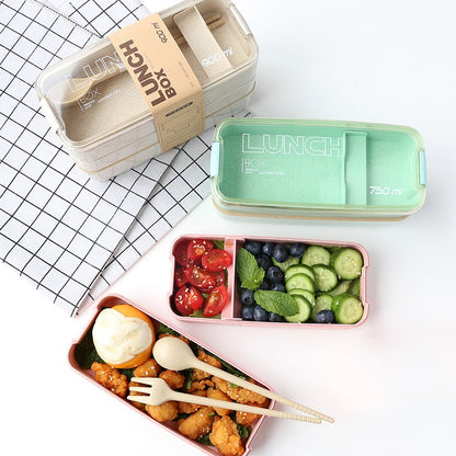 LUNCHBOX com 3 andares - 900ml + Garfo Colher de BRINDE
