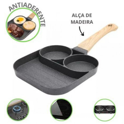 Frigideira Antiaderente Plus 3 em 1 + Brinde Esteira Automática de OVOS
