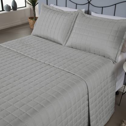 Kit Cobre Leito Matelado Dupla Face Soft 3 Peças Casal 100% Poliéster - Cinza