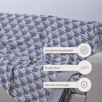 Manta Para Sofá Com Franja Luxor 1 Peça 2,10m x 1,35m 60% Algodão / 40% Poliéster Tecido Jacquard
