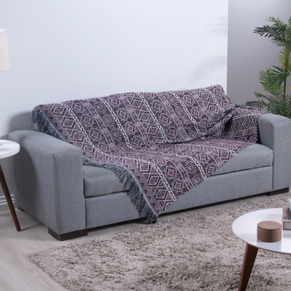 Manta Para Sofá Com Franja Luxor 1 Peça 2,10m x 1,35m 60% Algodão / 40% Poliéster Tecido Jacquard