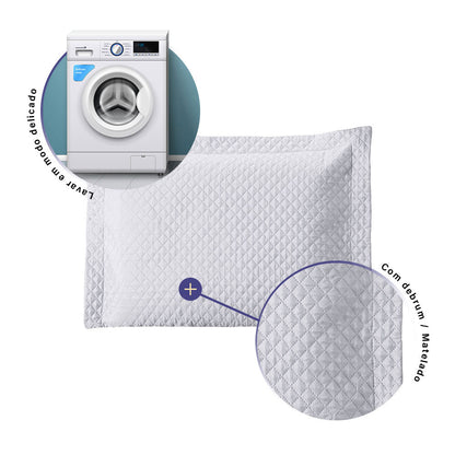 Porta Travesseiro Avulso 70cm x 50cm 1 Peça Prime Ultrassônico 100% Poliéster